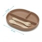 Set pappa in silicone con posate beige