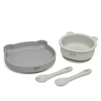 Set pappa 4pz silicone grigio